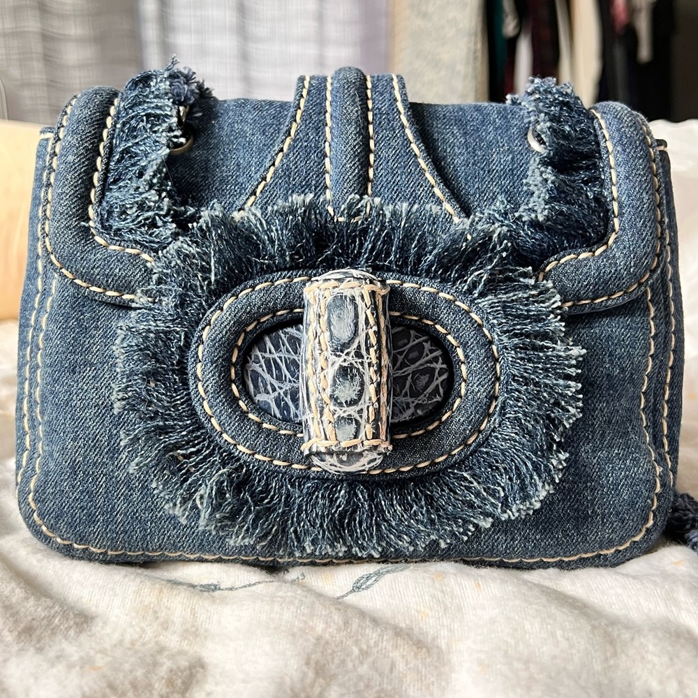 Authentic Prada Demin Fringe Purse